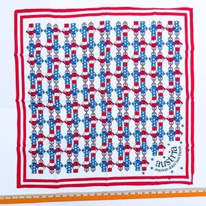 Vintage 1970s Austria Ski Tourism Bandana American Skiers Cotton USA